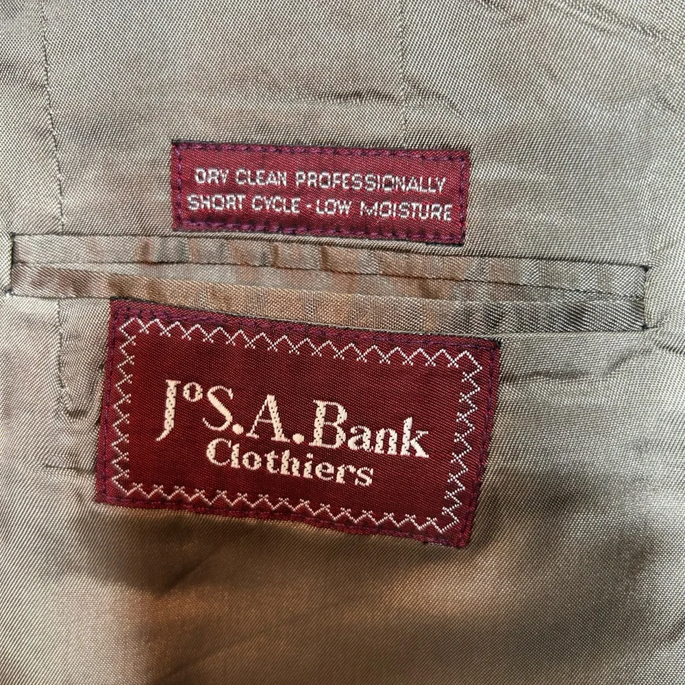 Vintage Jos A Bank Wool Twill Weave Tweed Blazer Size 8 See Measurements Below - Picture 8 of 10